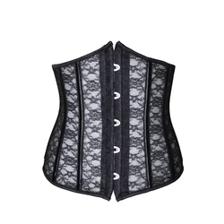 Sexy Corset Women Gothic Corset Top Curve Shaper Modeling Strap Slimming Waist Belt Lace Corsets Bustiers Black White