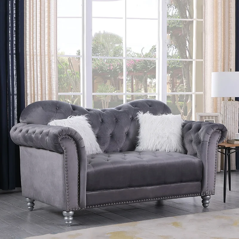 Modern fabric chesterfield sectional sofas set furniture living room designs