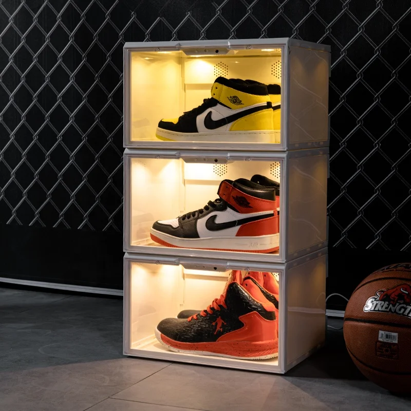 Led Light Acrylic Transparent Magnetic Giant Shoe Storage Box