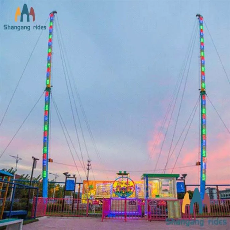 Super thrilling amusement park bungee jumping ride