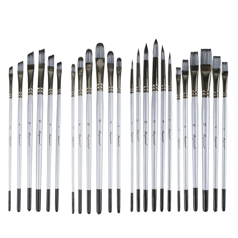 Bo Yi Xuan 6 round head nylon brush set, watercolor oil painting artist brush
