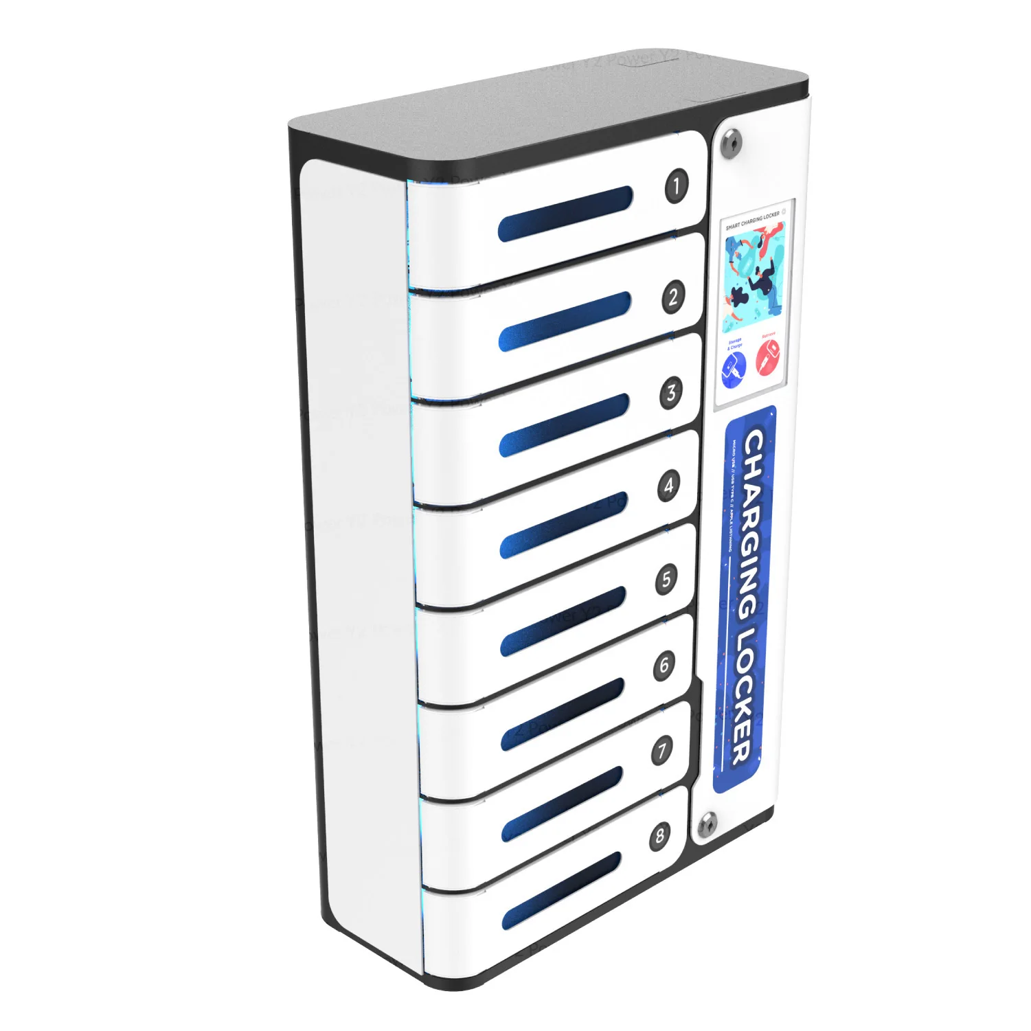 Y2POWER MIA Deluxe Plus Touchscreen Mobile UV-C Sanitizing & Charging Locker PL-SD8U-Y2 UV Disinfection Phone Charging Locker