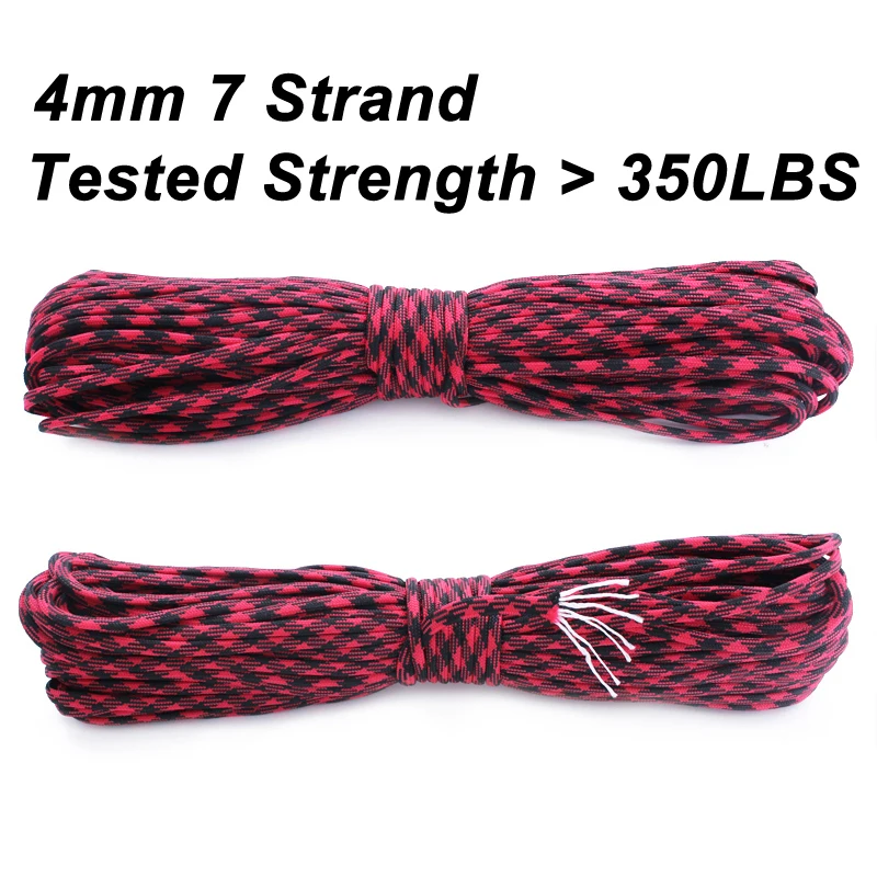 
4mm 7Strand Mountaineering Multicolor Outdoor Camping Rope Paracord 350 