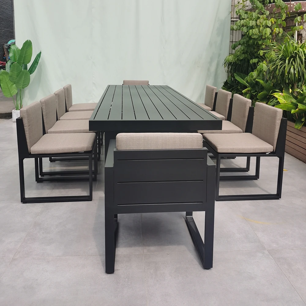 Defaico Modern Design Furniture Good Quality Dining Set Outdoor Restaurant Aluminum Dinning Table and Chair Set