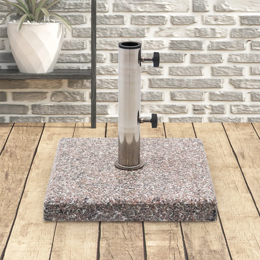 19KG Patio Umbrella Stand Central Pole Umbrella Weight Marble Granite Parasol Base