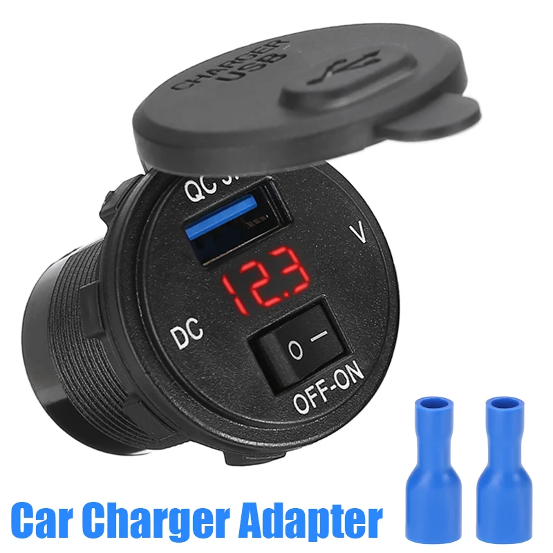 C0490 12v QC 3.0 USB Car Cigarette Lighter Socket Splitter Quick Charger Adapter Socket