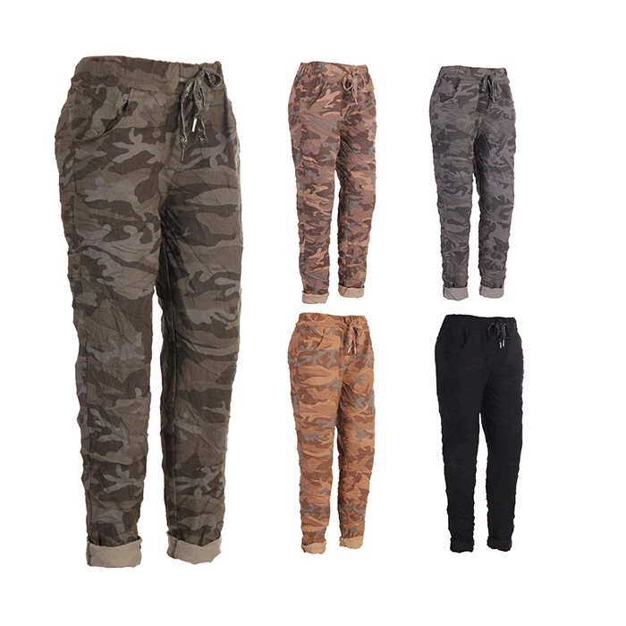 Wholesale Low Waist Leggings Yoga Pants Print Cotton Magic Cordon Sweat Stretchy Joggers Camouflage Cargo Pants Women