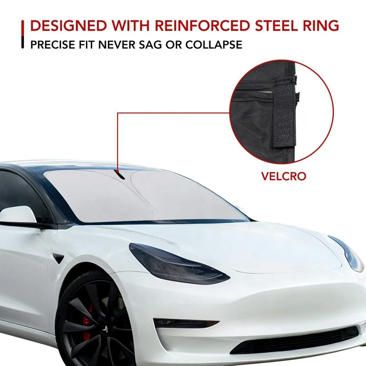 Creeaes Car Windshield Sun Shade Covers Visors Auto Front Window Sunscreen For Tesla Model 3 Y Sunshade Accessories
