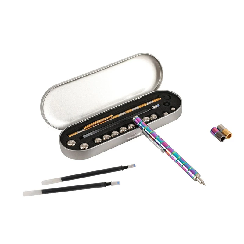 Creative Metal Magnet Pen Decompression Toy Gel Pen Multifunction Fidget Touch Pen School Office Writing Gifts Stationery