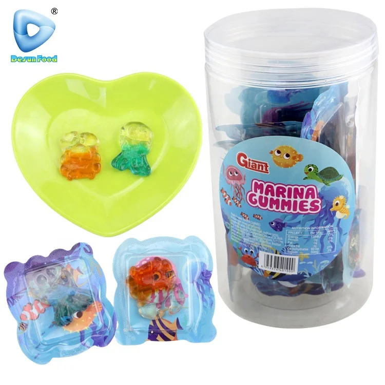 Hot Selling Sea World Crab Octopus Shrimp Shaped Gummy Soft Candy Sweets