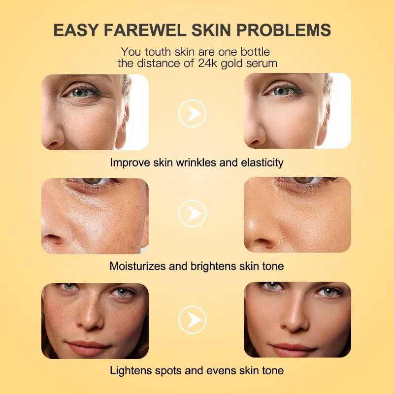 24k essence anti-aging moisturizing anti-wrinkle firming facial essence shrink pores moisturizing skin gold foil essence