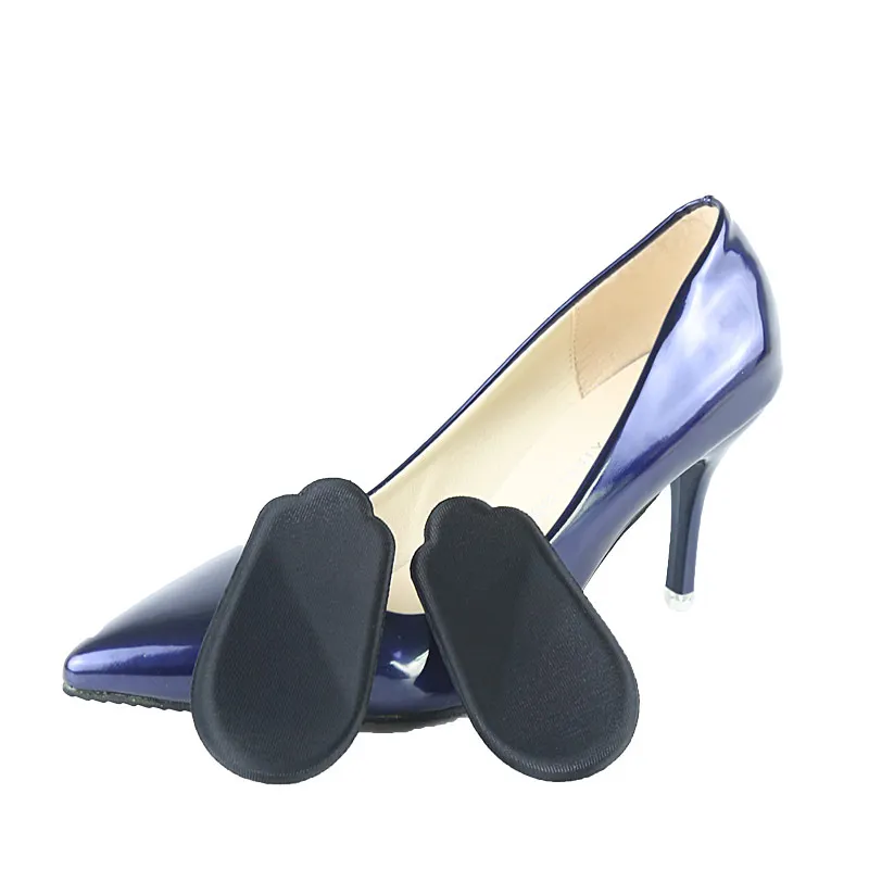 Orthopedic Gel Heel Pad for O/X Leg Silicone Suede Half Insole Adhesive Medial Lateral Heel Insert