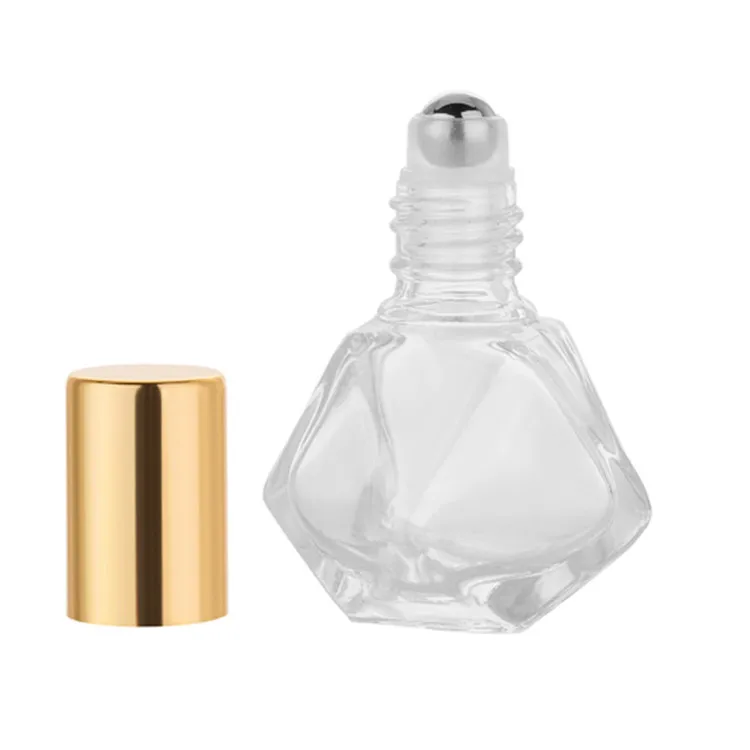 8ML Clear Glass essential oil bottle with roller cosmetic packing bottle