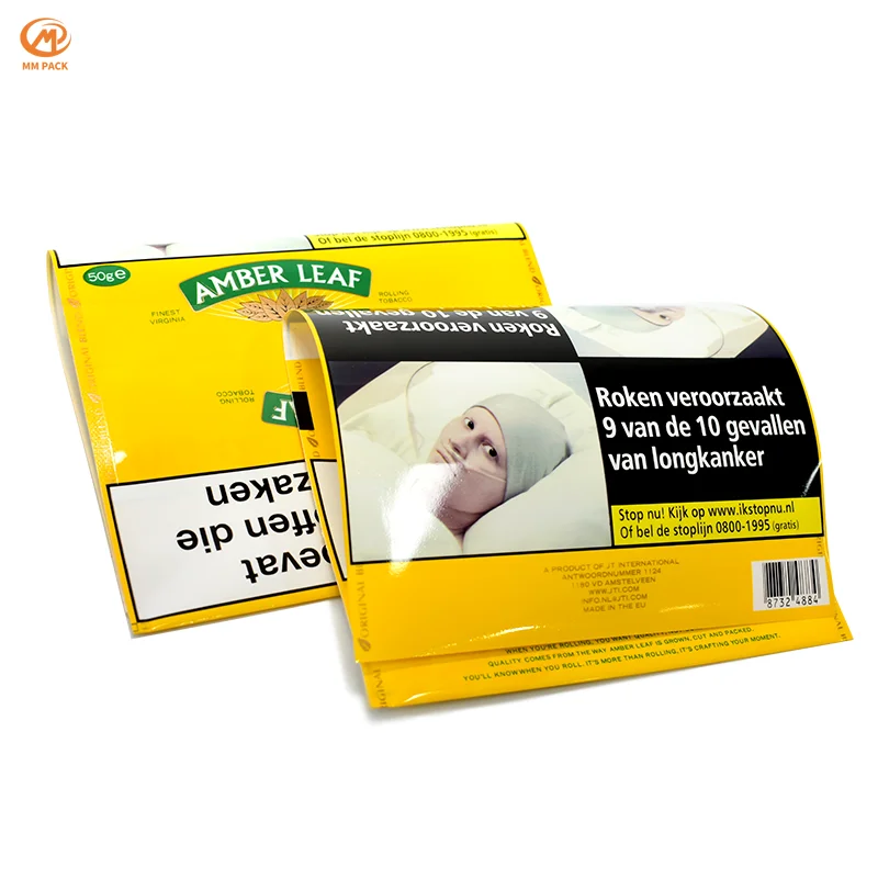 Custom Printed Zipper cigarette Print Manchester Amber Leaf Tobacco 25g 50g Zeitfield Spice Mylar Plastic hand roll Bags