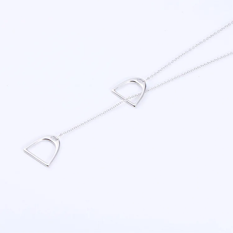 horseshoe necklace 925 sterling silver double horse shoe pendant necklace