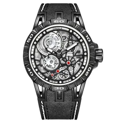 Onola 3807 Mens Skeleton Watch Quartz Analog Watches 2020 New Arrival Male Visibla 3ATM Waterproof Sport Watches Dropshipping