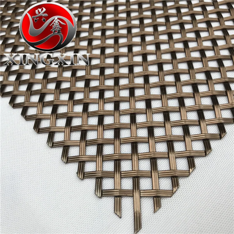 stainless steel facade mesh decorative cable architectural woven spiral metal mesh for building cladding