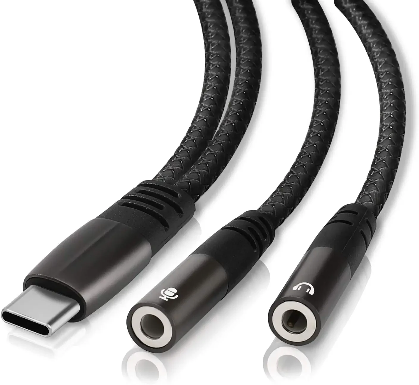 USB C Microphone Adapter USB C to 3.5mm Combo 3.5mm Audio & Mic Jack Splitter Compatible with Mac Laptop Tablets