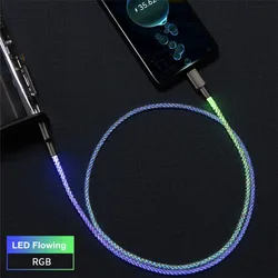 High Quality LED Shining USB Type-C Data Cable Mobile Phone Charging Cables for iPhone for Samsung Cell Phone Charging Cables