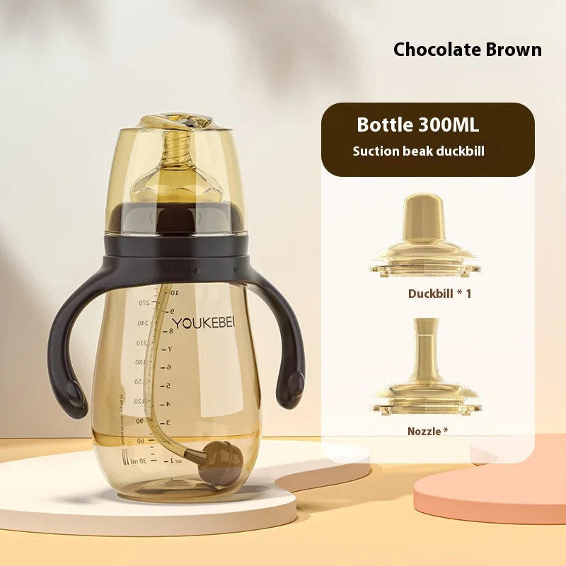 Baby Bottles Newbron PP Feeding Bottle Water Cup Food Grade Silicone Pacifier Three Uses In One Bottle 240/300ML  Items BPA Free