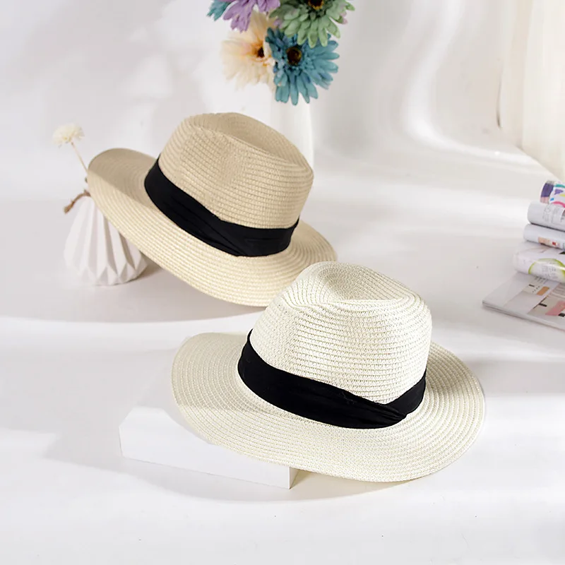 2021 Sun Ladies Custom Wide Brim Woman Panama Straw Hat for Summer Fashion