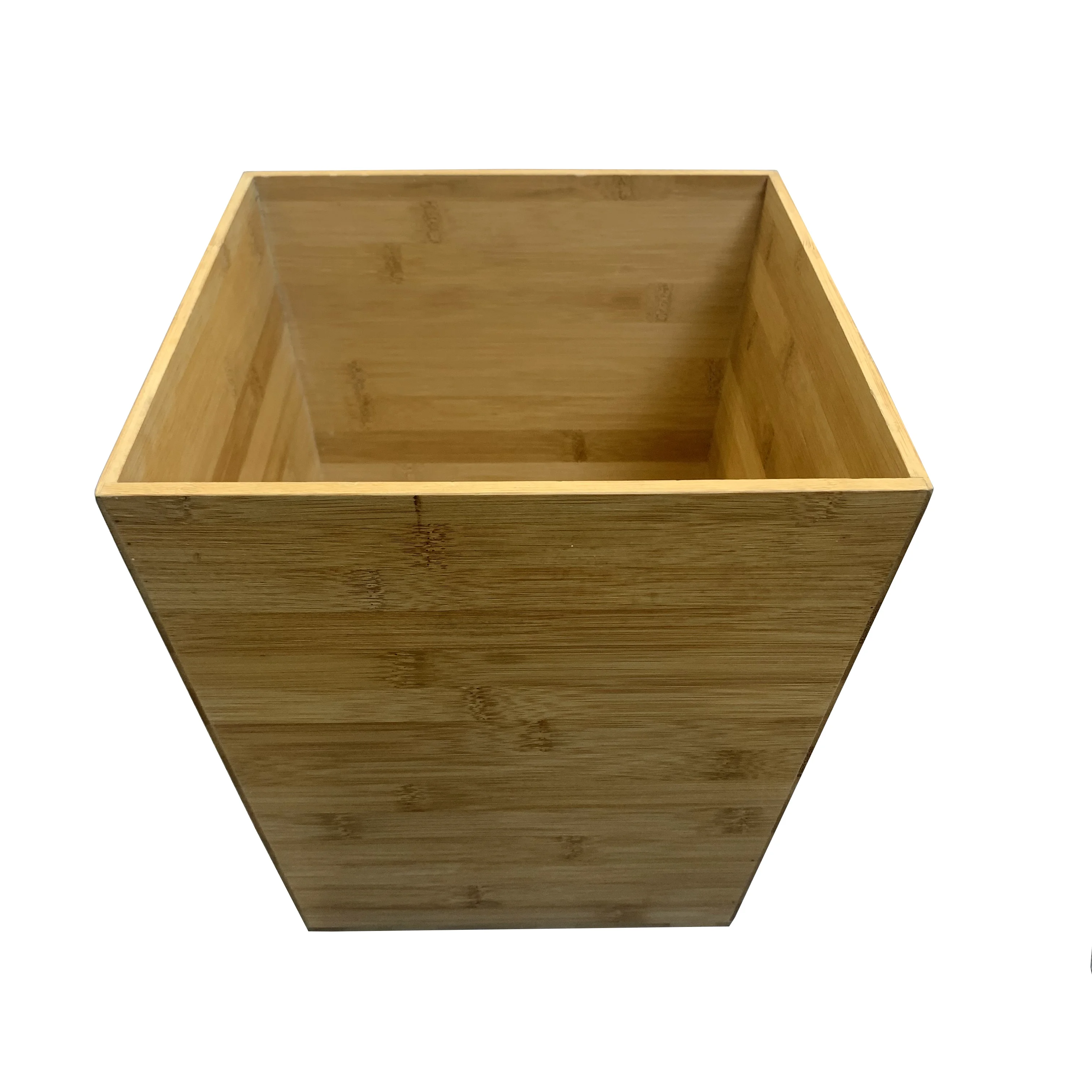 Custom Decorative Wood Office Living Room Bathroom Wastebasket Trash Can Garbage Container Bin