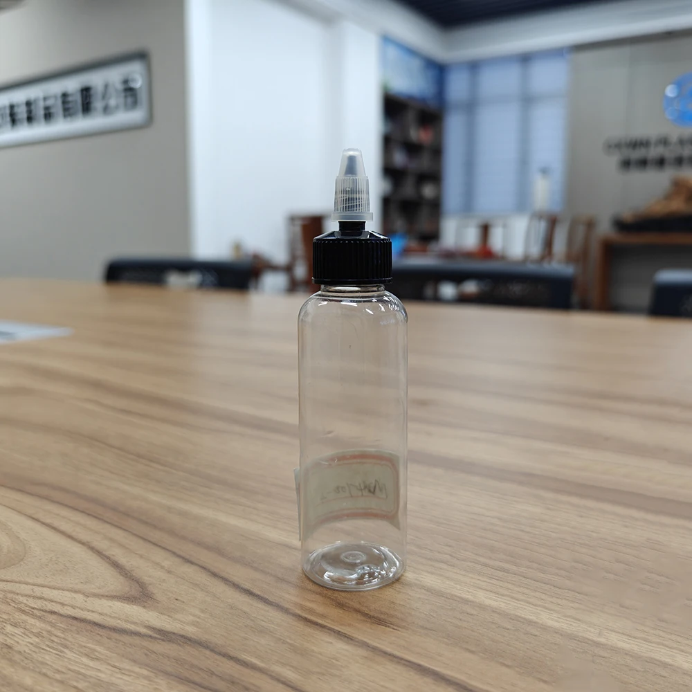 Clear Plastic Bottle 100ml Eco Friendly Empty Twist Top Cap Transparent Squeeze Bottles for Hair Oil Coconut Oil Dye Applicator