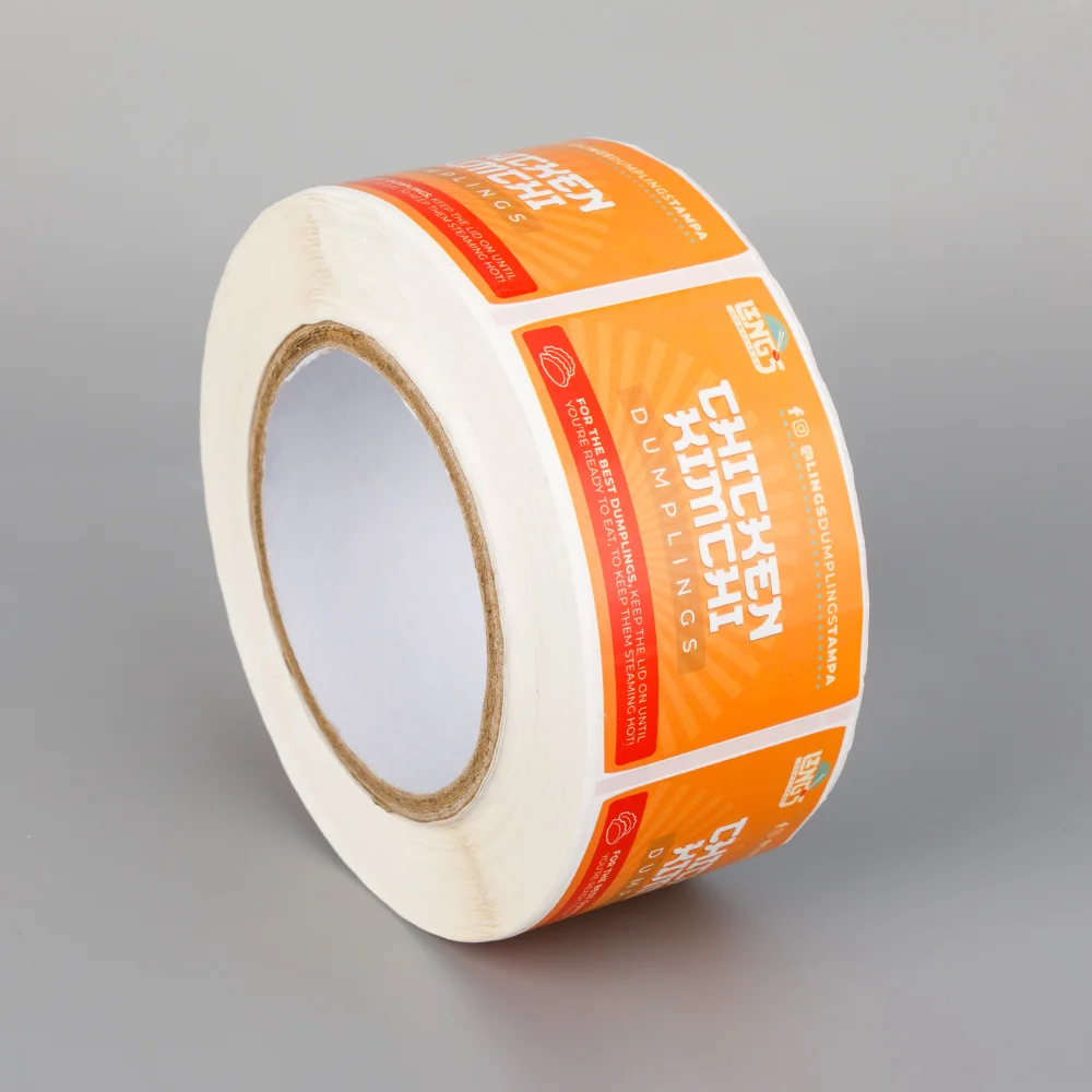 Custom Logo Circle Round Shape Packaging Sticker Printing Vinyl Waterproof Food Sealing Label Sticker Roll