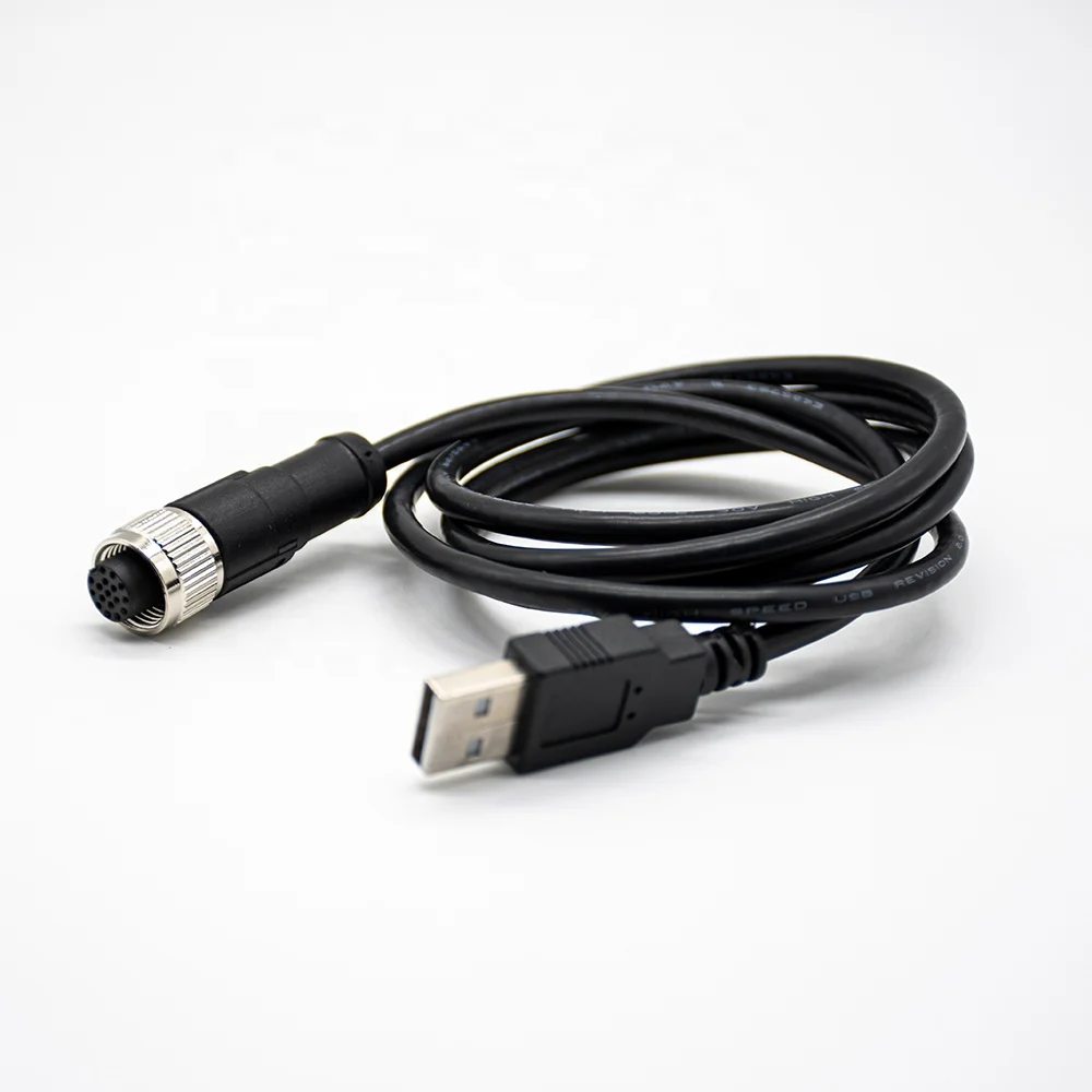 M12 USB-кабель «Мама» «папа» водонепроницаемый разъем штырь камеры провод Micro MINI IP67 RS485 RS232 2 5 8 4Pin 5P 12Pin 17Pin A