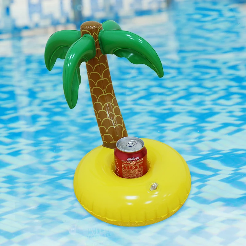 Summer Party Pool Promotion Gifts Inflatable Coconut Tree Drink Holder Float Palm Tree Cup Holder