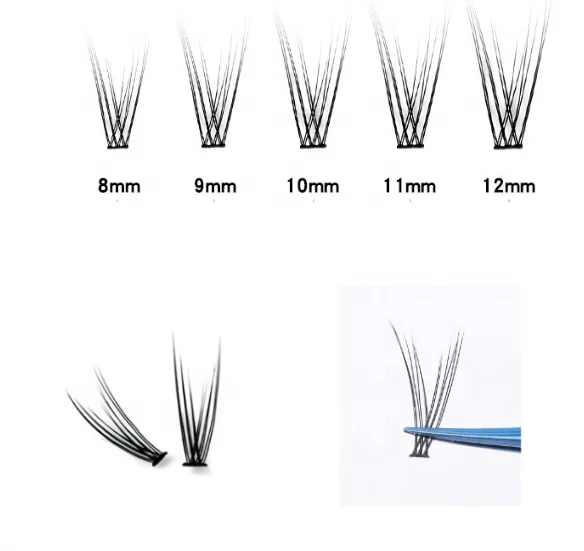 wholesale korean pbt 20mm long silk lash extension clusters d curl eyelash glue adhesive and bond for cluster diy lashes
