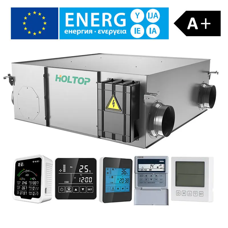 WIFI control 150-6000 rated airflow Fresh air ceiling erv for factory air purification 40%  in New EPS Inner Structure