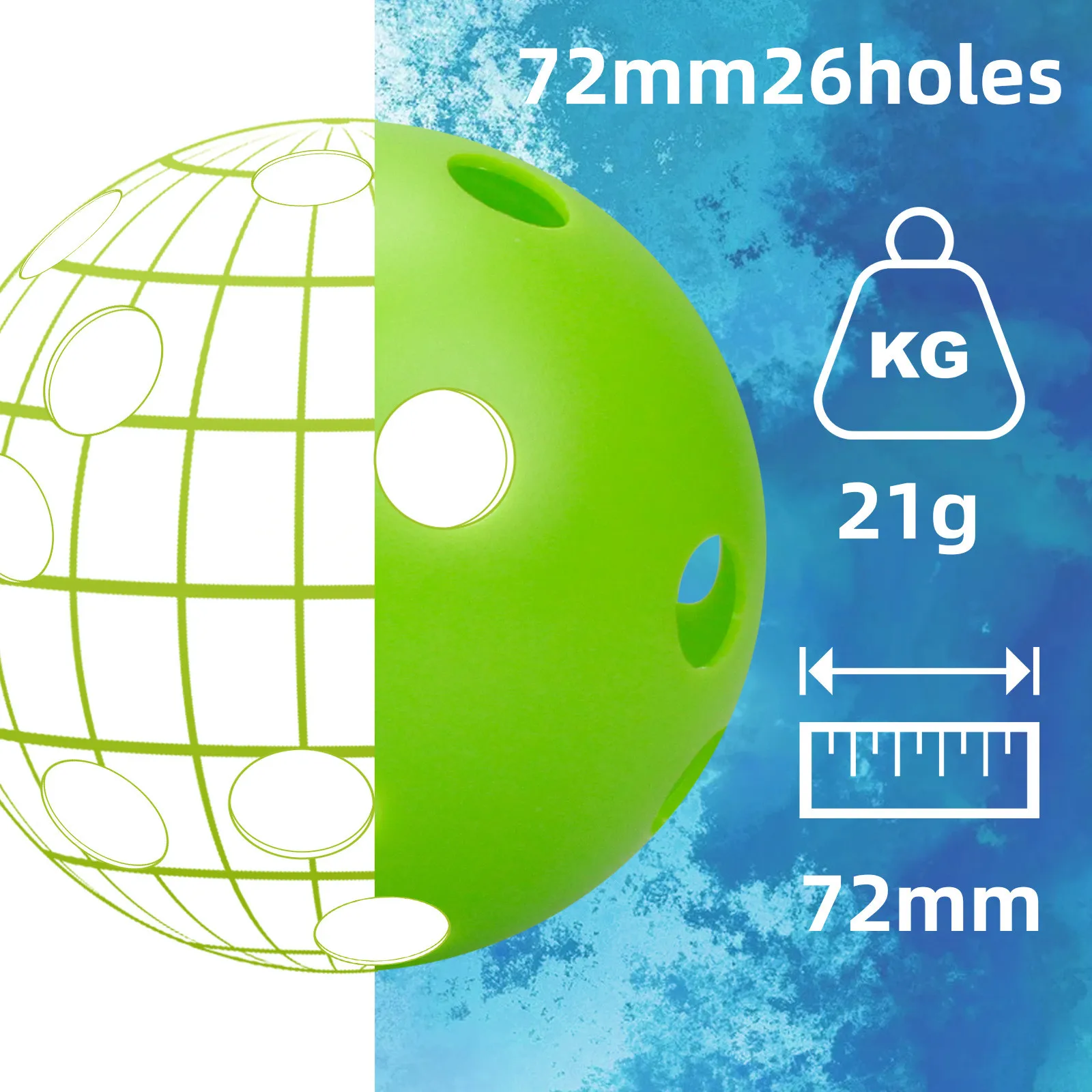 Wholesales multi colors 72mm Bulk Sale Assorted Colors OEM Outdoor Indoor Plastic Mini Pickleball With 26 Holes