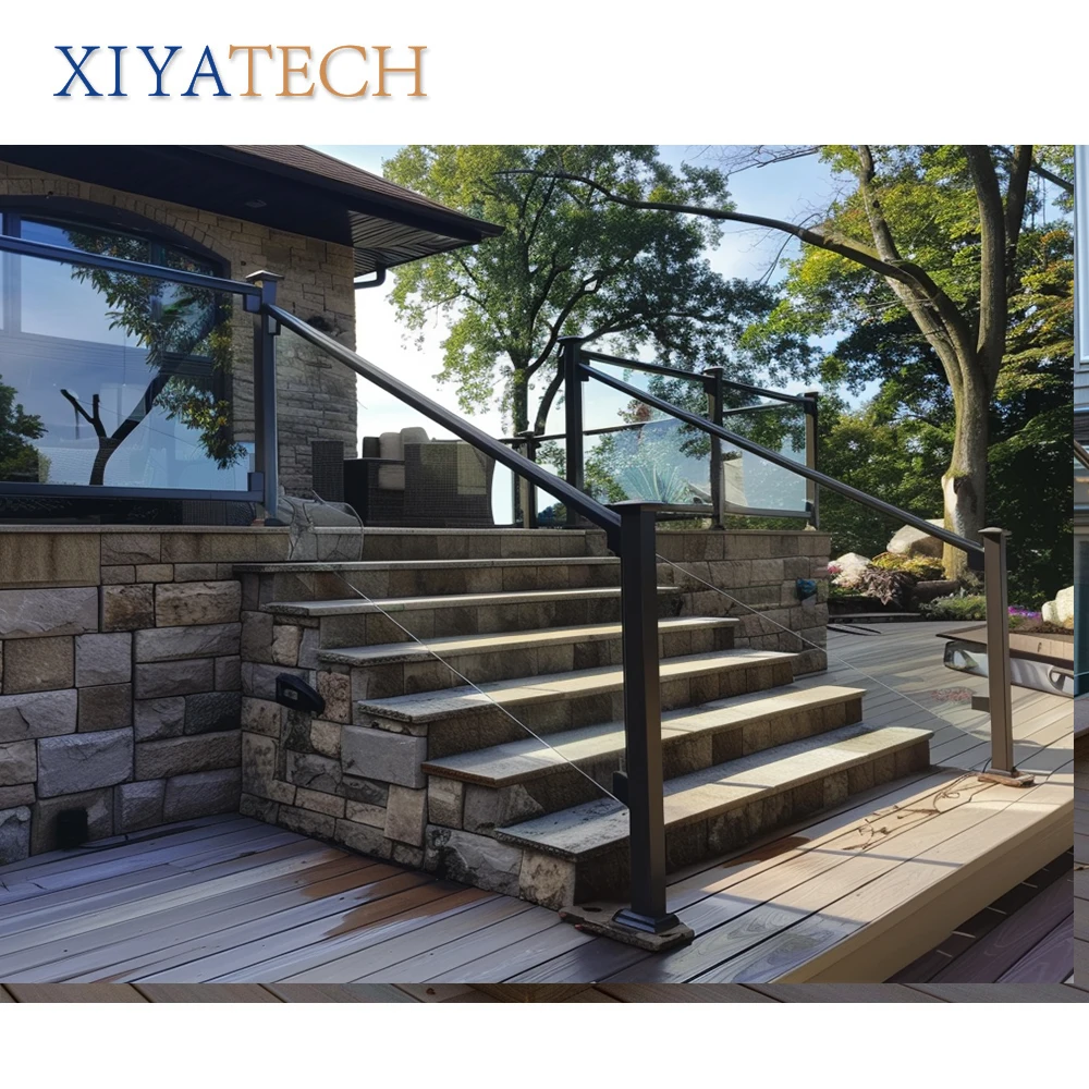 XIYATECH  High Quality Balcony Post Balustrades Handrails Stainless Steel Stair Glass Railing