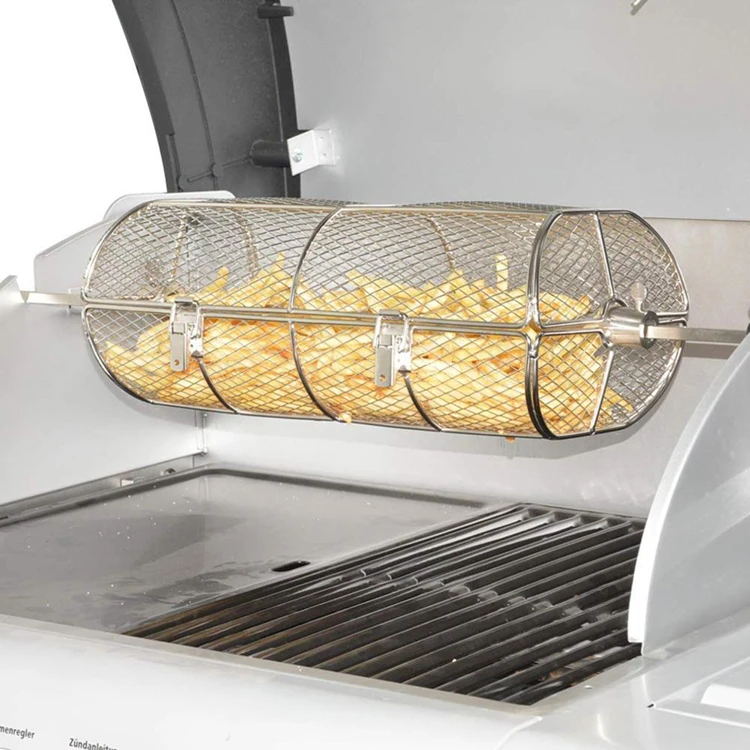 
Stainless steel bbq rotisserie basket bbq grill basket for french fries bbq grill accessories 
