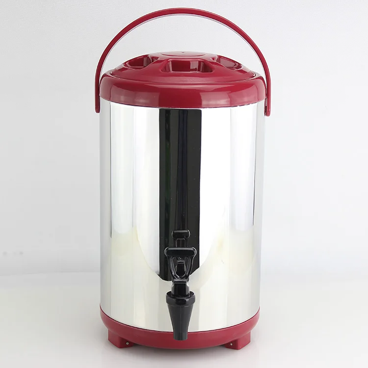 Hot Sale Stainless Steel Insulated Container 12L Milk Tea Insulation Barrel For Hotel