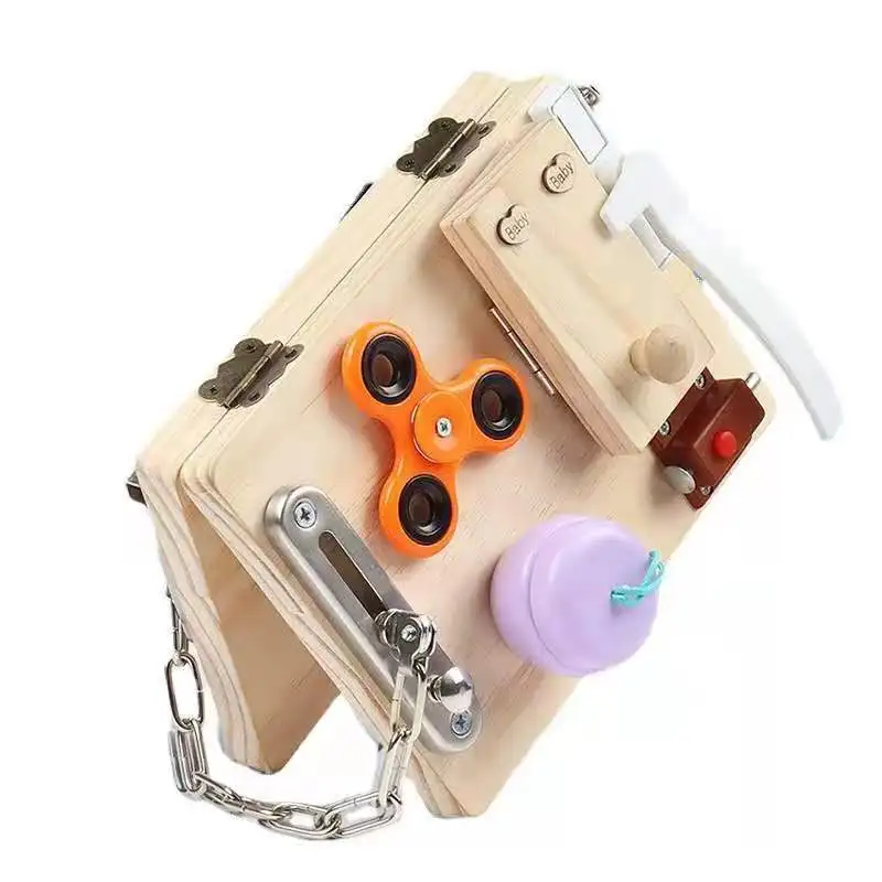 Multifunctional Wood Led Light Car Bear Activity Busy Board Sets Children Montessori Teaching Aids Diy Toys For Kids Boys Girls