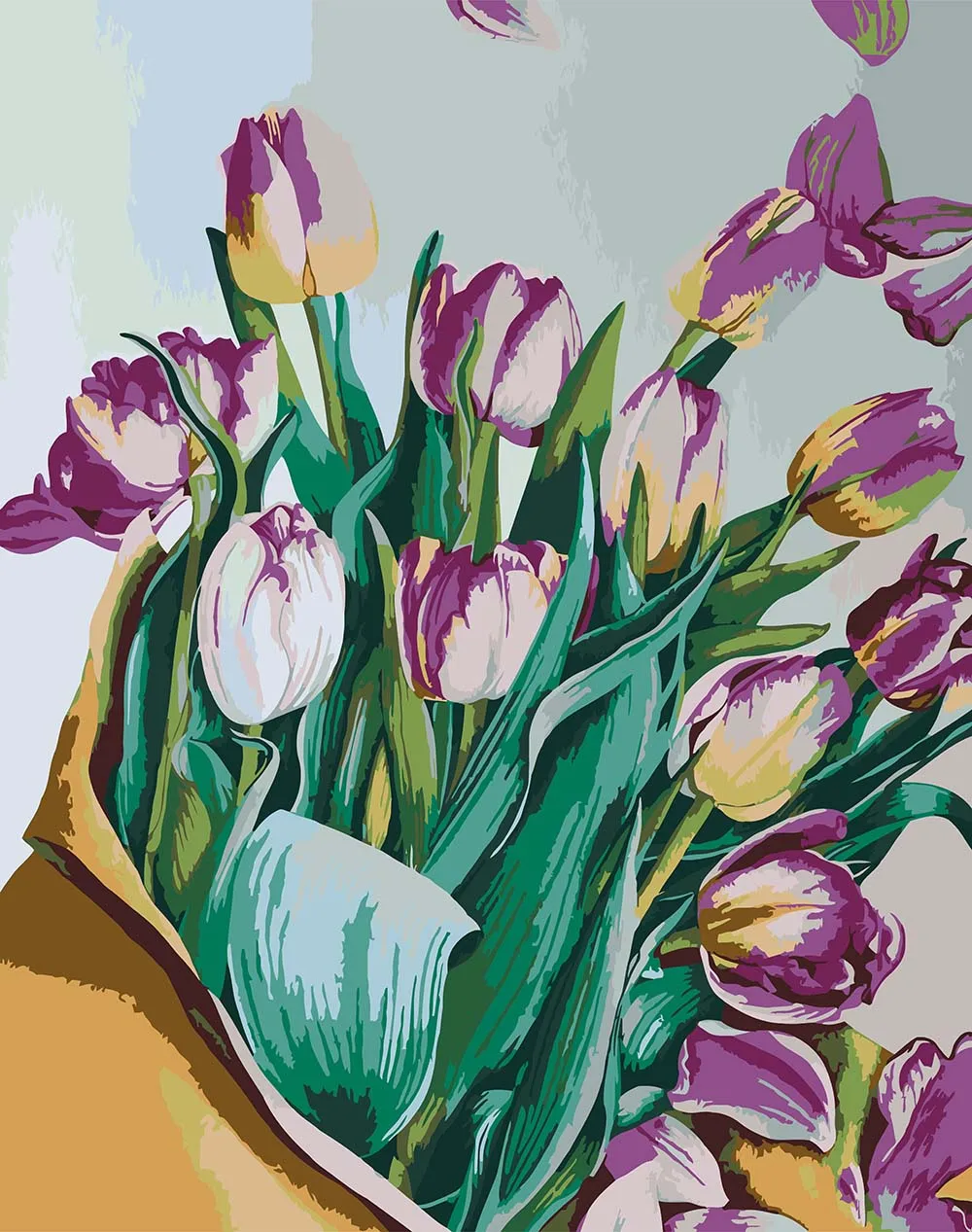 Colourful Digital Oil Painting Pink Flowers And Vase Paint By Number Kits Oil Painting Canvas Oil Painting Frames Wholesale