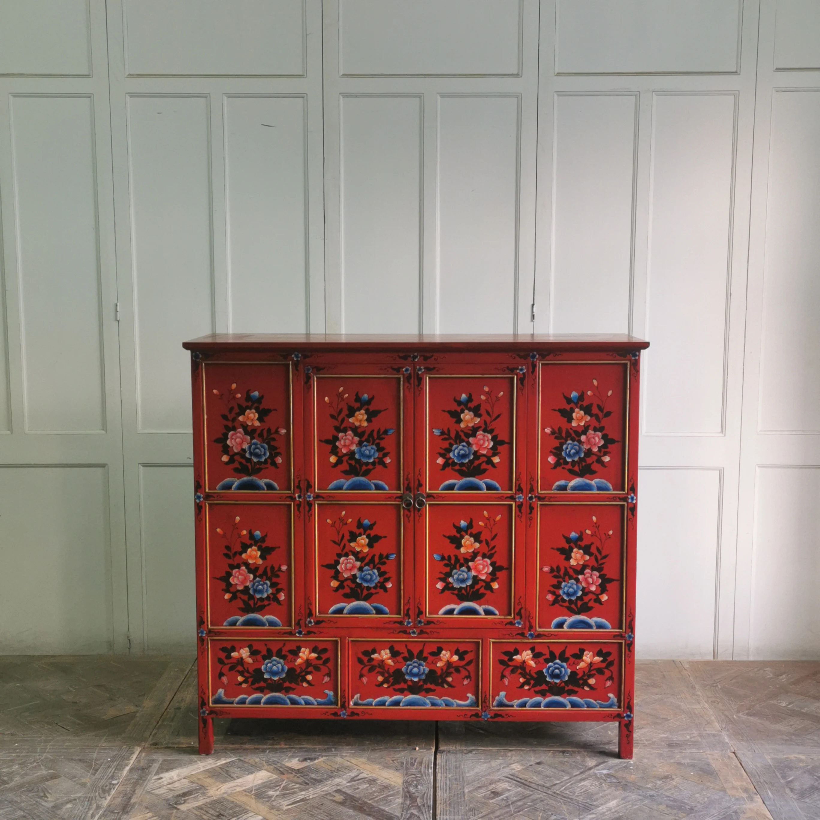 wood tibetan shrine hand painted furniture cabinet