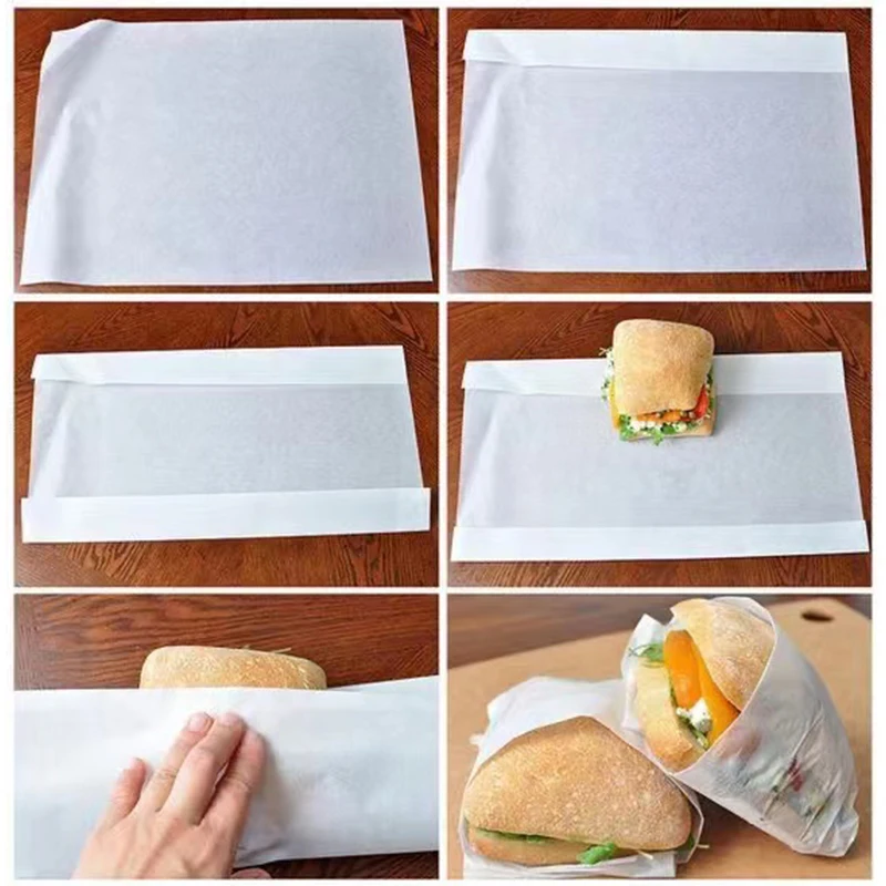 customized printing burger wrapping brown kraft paper for hamburg sandwiches burger packaging