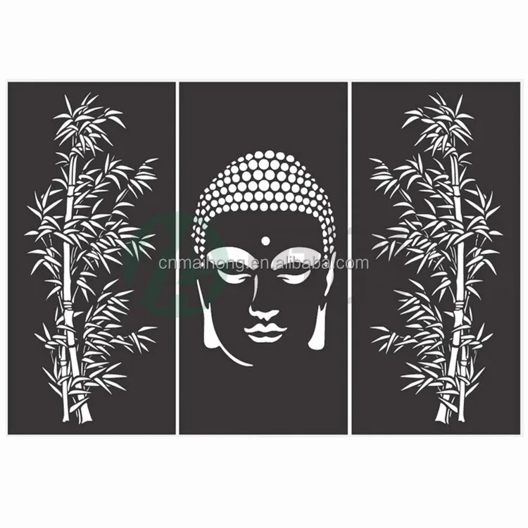 Tree of Life and Buddha Design Laser Cut Metal Wall Decor, Large Buddha Wall Art for Living Room, Leaves Wall Art for Garden