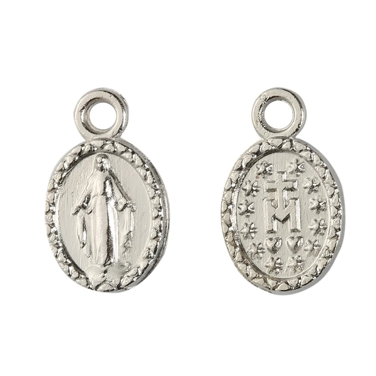 Virgin Mary Jewelry DIY Silver Rosary Centerpiece rosary accessories rosary center medal metal zinc alloy connectors