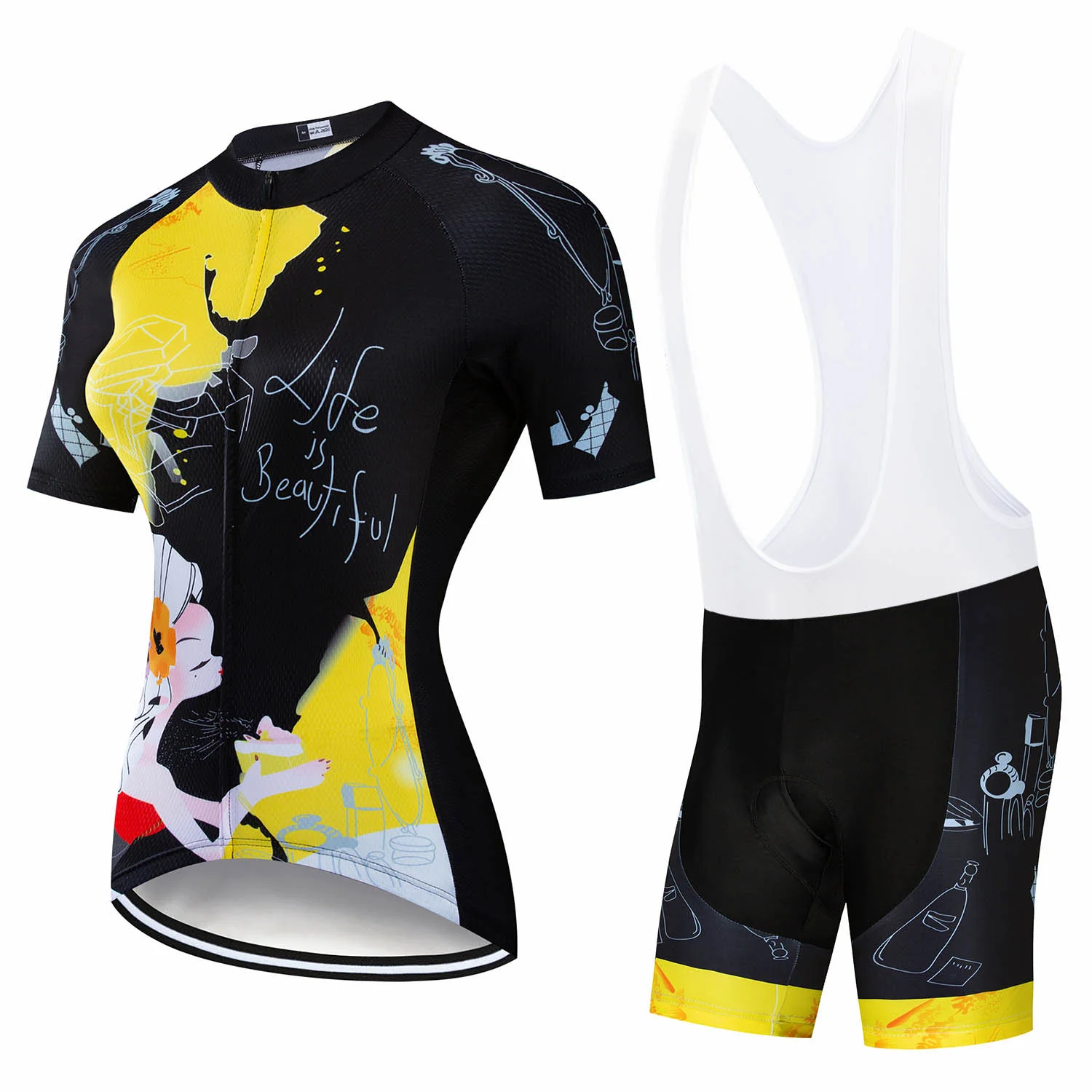 Women Cycling Jersey Summer Anti-UV Cycling Bicycle Clothing Quick-Dry Mountain Female Bike Clothes Cycling Set Custom