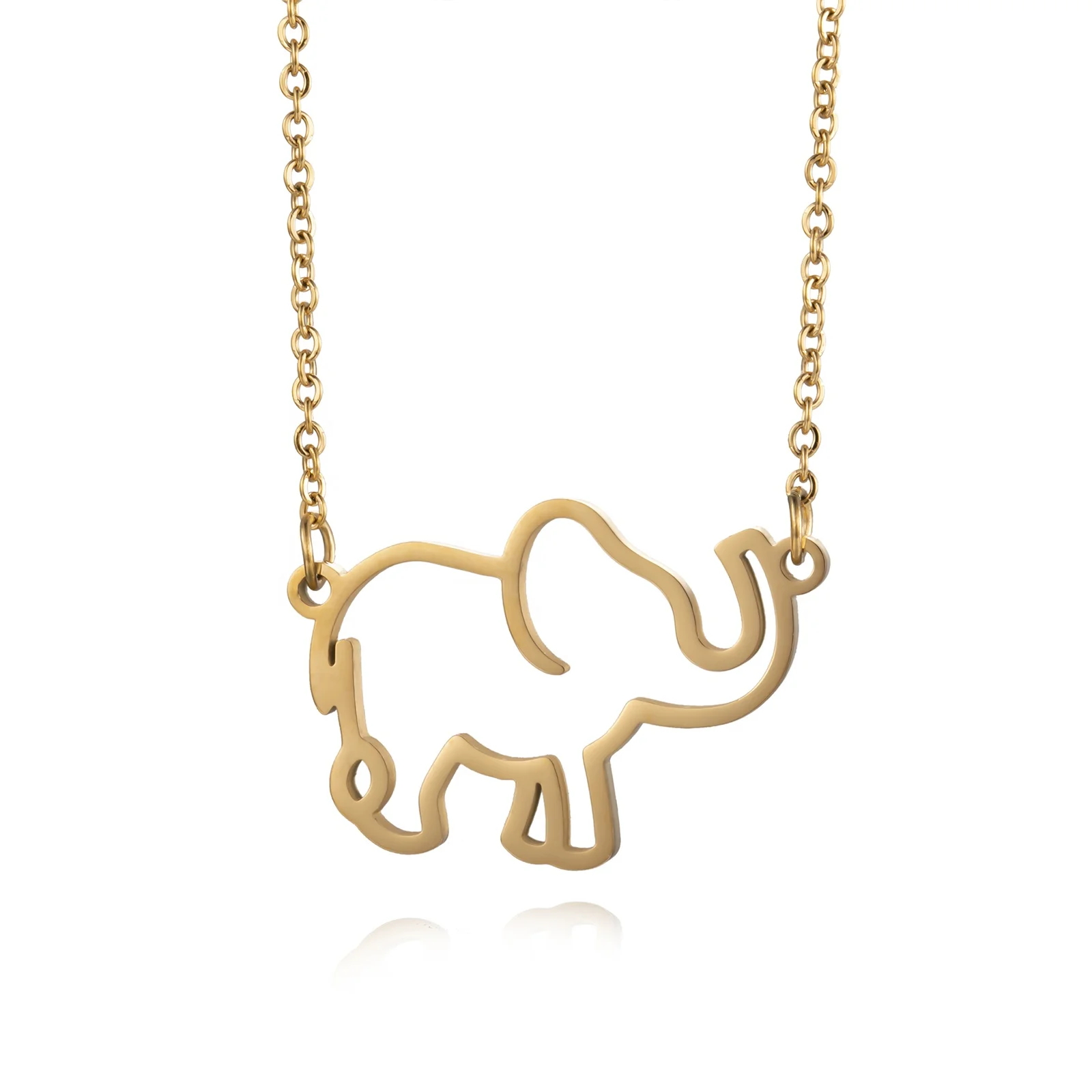 
custom animal Jewelry Necklace Women Gift Pendant necklace elephant 316L Stainless Steel Necklace 