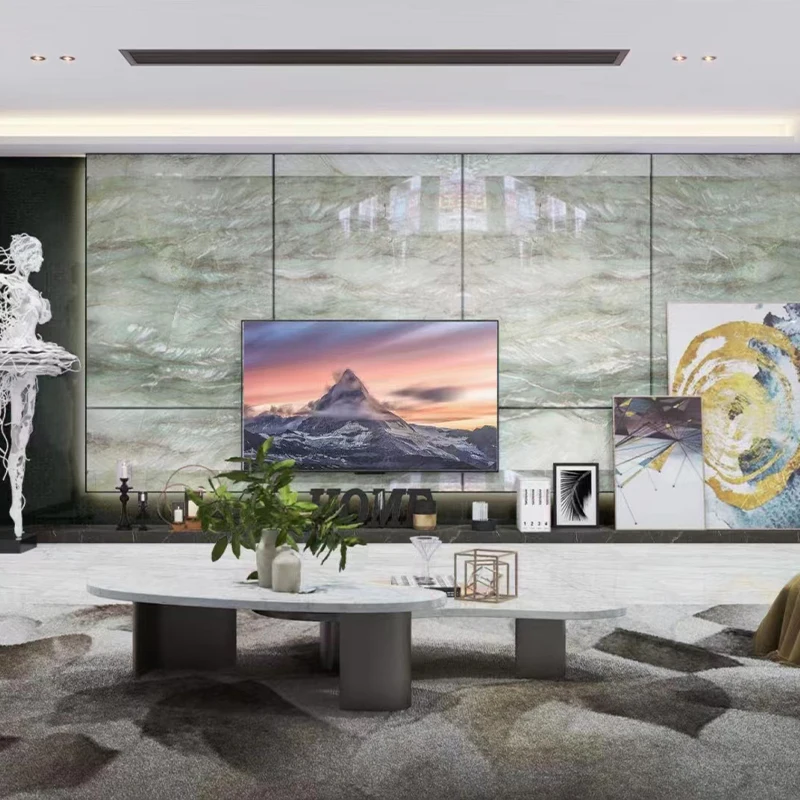 AST natural stone interior wall decoration tiles Gaya green marble big slab for home