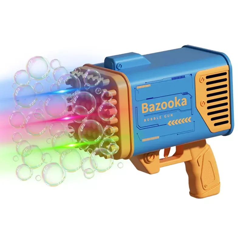 77 hole electric led automatic bubble gun machine blowing gatling rocket water bazooka bubble machine gun toys bazooka for kids