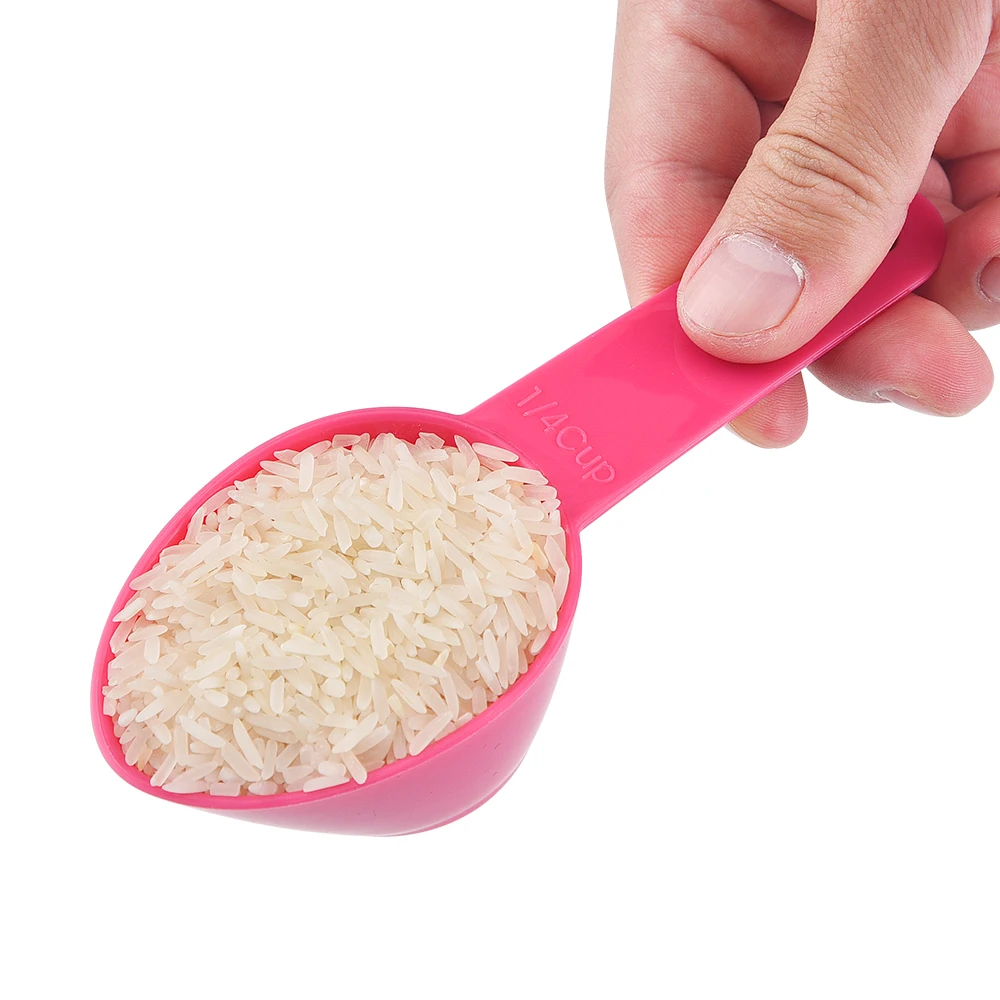 Hot Selling 4 Piece Plastic Colorful Measuring Tool Measuring Cup And Spoon Set For Cooking And Baking