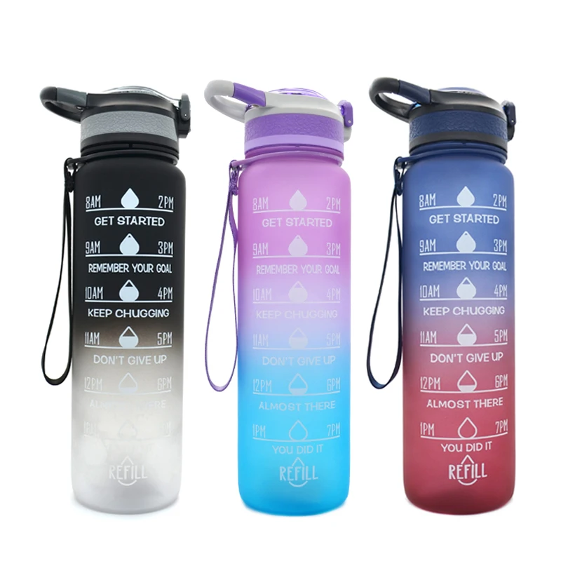 
Botella de Agua Deportiva 1 Galon Water Bottle, Botella Agua sin BPA Reutilizable Botellas de Agua con Marcador de Tiempo para 