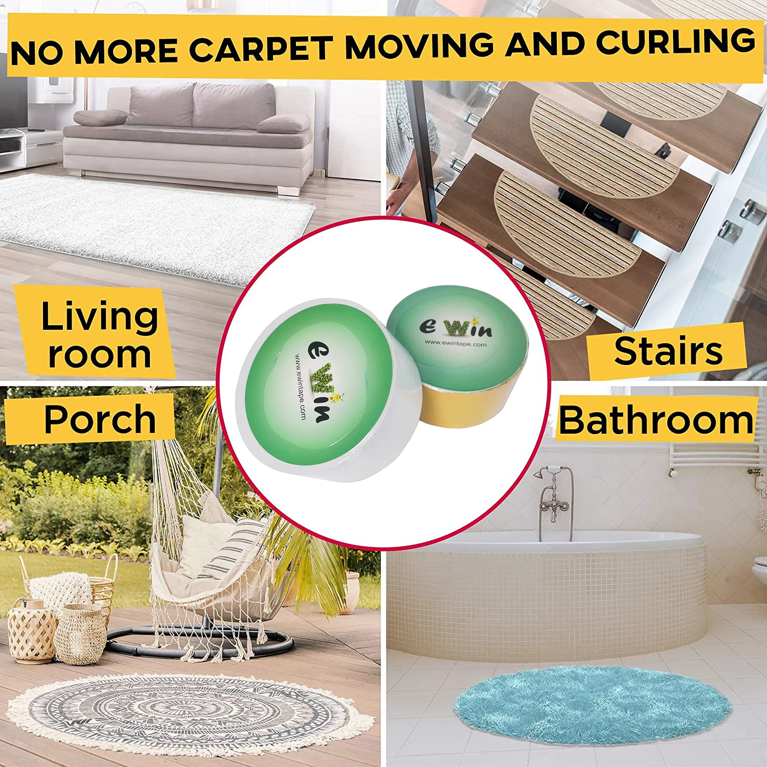 Wholesale High viscosity removable no residue self adhesive rug non slip tape cloth double sided carpet tape for carpet