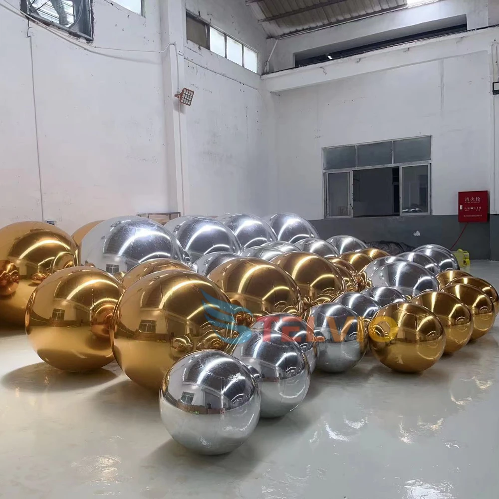 Giant Commercial Inflatable Mirror Ball Inflatables Colorful Gold Silver Ball Event Decor Floating Suspension Advertising Ball
